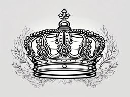 Crown Tattoo - A majestic crown tattoo on royalty  few color tattoo design, simple line art, design clean white background