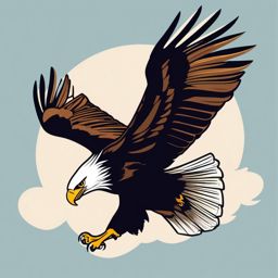 Eagle clipart - Majestic bird of prey soaring in the sky, ,color clipart vector style