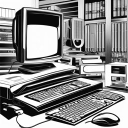 computer clipart black and white - featuring advanced technology. 