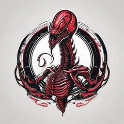 Chestburster Tattoo - Channel sci-fi horror with a chestburster alien-themed tattoo.  simple color tattoo,vector style,white background