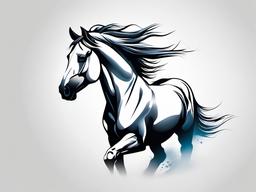 spirit the horse tattoo  simple tattoo,minimalist,white background