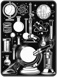 science clipart black and white 