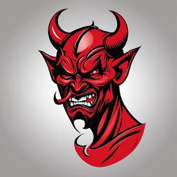 Red Devil Tattoos-Bold and edgy tattoos featuring red devils, capturing themes of mischief and darkness.  simple color vector tattoo