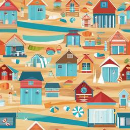 Beach background - beach hut background  