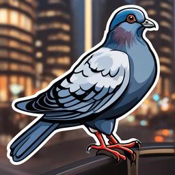 Pigeon cartoon - common city bird  cartoon sticker style