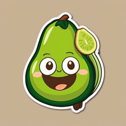 Happy Avocado sticker- Adorable Guacamole Joy, , color sticker vector art