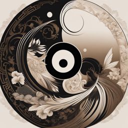 yin yang tattoo, symbolizing balance and harmony with the iconic taoist symbol. 