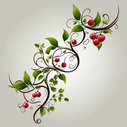 pretty vine tattoo  simple vector color tattoo