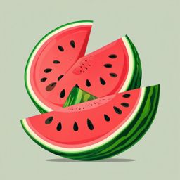 Watermelon Clipart - Vibrant and refreshing watermelon.  color vector clipart, minimal style