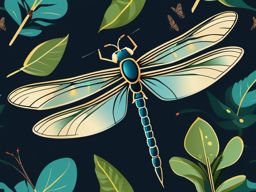 Dragonfly clipart - Agile insect with transparent wings darting in the air, ,color clipart vector style