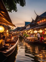 shop for magical goods in the bustling marketplace on boats at the floating market of dreams. 