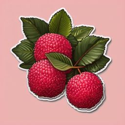 Lychee Sticker - Exotic and fragrant, a lychee-patterned treat to enjoy, , sticker vector art, minimalist design