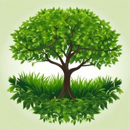 Tree Clipart - A lush tree with green leaves, a symbol of nature's abundance.  color clipart, minimalist, vector art, 