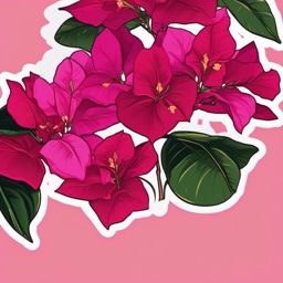 Bougainvillea Sticker - Experience the vibrant and tropical beauty of bougainvillea flowers with this sticker, , sticker vector art, minimalist design