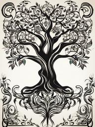 tree of life tattoo simple  simple vector color tattoo