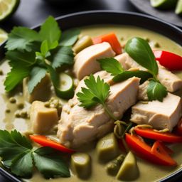 thai green curry feast - creamy and aromatic green curry with tender chicken or vegetables. 