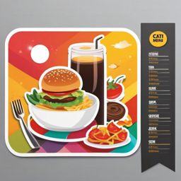 Cafeteria Menu Sticker - Anticipating delicious meals and daily specials with the colorful cafeteria menu sticker, , sticker vector art, minimalist design