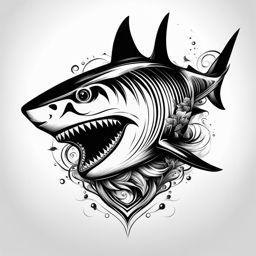 shark tattoo black and white design 