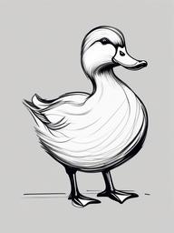 drawing of a redhead duck  minimal rough sketch scribbles,doodles,black and white