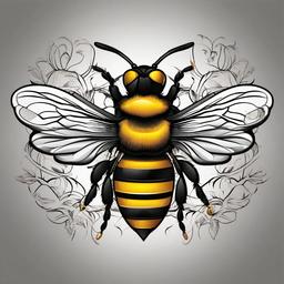 3d bee tattoo  vector tattoo design