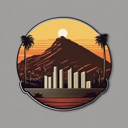 Hollywood Sign sticker- World-famous sign in the Hollywood Hills, , sticker vector art, minimalist design