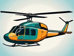 Helicopter Clipart - A nimble helicopter in flight.  color vector clipart, minimal style