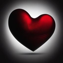 red heart in black background  