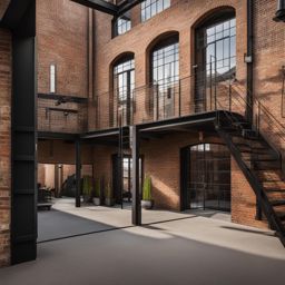 immerse yourself in the industrial aesthetic of a converted warehouse, with exposed brick walls and steel beams. 