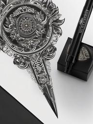 Dark Horse Tattoo Pen - Explore tattooing with precision using a Dark Horse tattoo pen, known for its reliability and performance in achieving fine line work.  simple tattoo,minimalist,white background