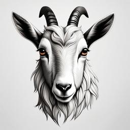 Goat Tattoo Small - A petite and charming tattoo featuring a small goat design.  simple color tattoo design,white background