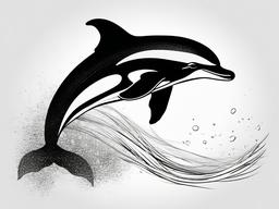 drawing of dolphin  minimal rough scribbles,doodles,black and white