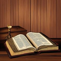 Bible clipart - Bible resting on a wooden table  