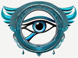 eye of horus tattoo design  simple color tattoo,minimal,white background