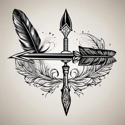 arrow tattoo with feather  vector tattoo design