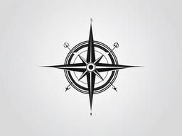 Cross with Compass Tattoo - Combination of a cross and compass.  simple vector tattoo,minimalist,white background