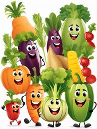 vegetables clipart - a lively vegetable parade, marching to celebrate the harvest festival 