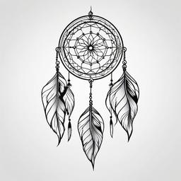 Dream Catcher Tattoo Hip - Tattoo featuring a dream catcher specifically placed on the hip.  simple vector tattoo,minimalist,white background