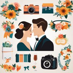 Wedding Photography clipart - Capturing wedding memories, ,vector color clipart,minimal