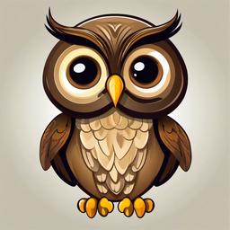 Owl clipart - cartoon owl with big eyes and a smile  