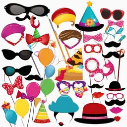 Birthday clipart - birthday photo booth with props  