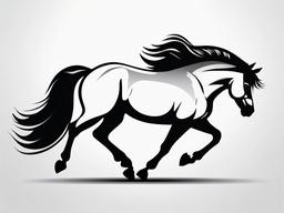 Horse cartoon  minimal, white background