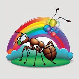 Ant clipart - ant with a rainbow  clipart