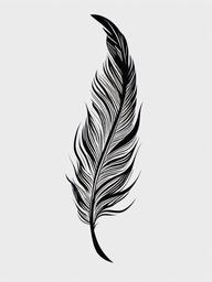 Good Feather Tattoo - Well-executed and visually appealing feather tattoo.  simple vector tattoo,minimalist,white background