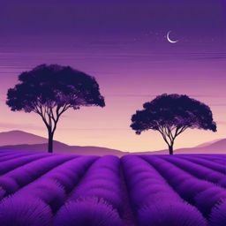 Twilight Lavender Fields Purple Background intricate details, patterns, wallpaper photo