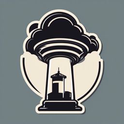 Tornado siren sticker- Warning and urgency, , sticker vector art, minimalist design