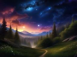 Fantasy Night Sky Wallpaper  ,desktop background wallpaper