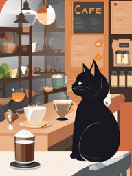 Cat Clip Arts,Designing a cat cafe menu  simple, 2d flat