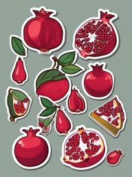 Pomegranate Sticker - Sweet and exotic, a pomegranate-hued taste sensation, , sticker vector art, minimalist design