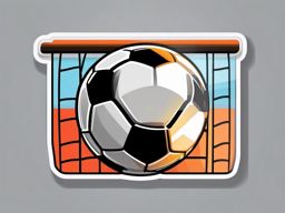 Soccer Ball and Goal Emoji Sticker - Goal-scoring thrill, , sticker vector art, minimalist design