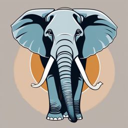 Elephant clipart - Gentle giant of the safari with impressive tusks, ,vector color clipart,minimal